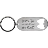 Flaschenöffner Schlüsselanhänger mit Gravur-Bester Opa und bester Freund der Welt