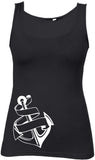 Anker bedruckt auf schwarzem Damen T-Shirt/Top