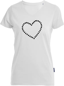 Herz aus Herzen bedruckt auf weißem Damen T-Shirt/Top