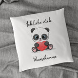 Panda Herz verschiedene Varianten 40x40cm Kissen mit Füllung personalisiert