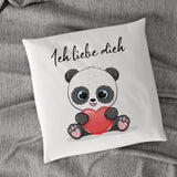 Panda Herz verschiedene Varianten 40x40cm Kissen mit Füllung personalisiert