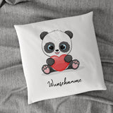 Panda Herz verschiedene Varianten 40x40cm Kissen mit Füllung personalisiert