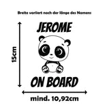 Wunschname on Board mit verschiedenen süßen Tiermotiven - Autosticker