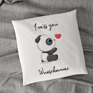 Panda I miss you verschiedene Varianten 40x40cm Kissen mit Füllung personalisiert