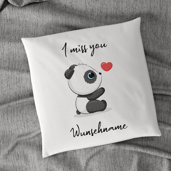 Panda I miss you verschiedene Varianten 40x40cm Kissen mit Füllung personalisiert