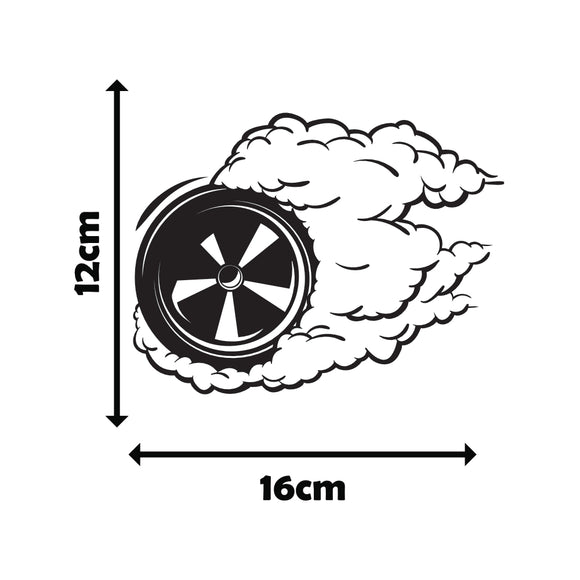 Reifen mit Rauch - Autosticker