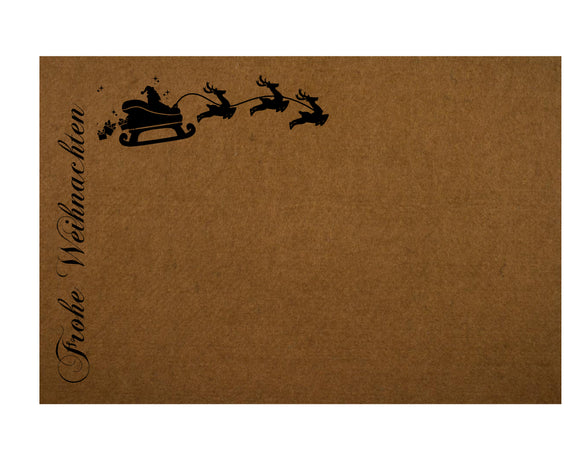 2er Set Filzplatzset rostbraun mit Weihnachtsmotiv personalisierbar