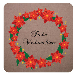 Mug Rug Untersetzer 10x10 cm bedruckt mit Weihnachtsmotiv