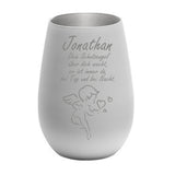 Windlicht graviert mit Engel und Herzen und Spruch: Dein Schutzengel über dich wacht, er ist immer da, bei Tag und bei Nacht. mit Namen personalisiert