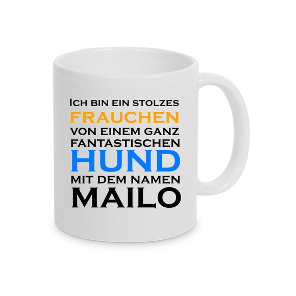 Stolzes Frauchen Herrchen Hund Tasse
