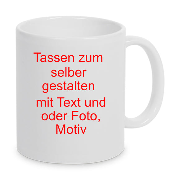 Tasse zum selber gestalten verschiedene Farben zur Auswahl