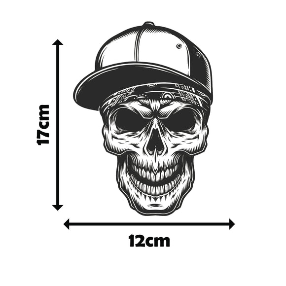 Totenkopf mit Cap - Sticker
