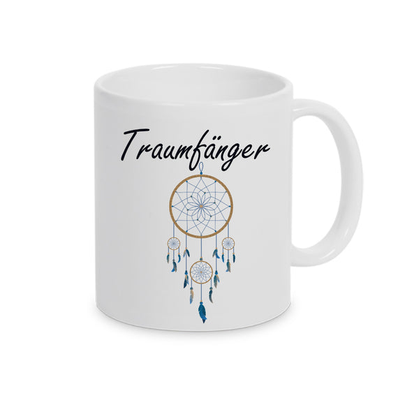 Tasse Weiß mit Text und Motiv  Traumfänger