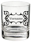 Glas mit Motiv und Wunschname graviert