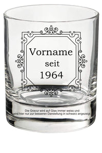 Wunschname + Rahmen_3 Whiskyglas