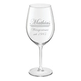 Personalisiertes Weinglas mit Lasergravur Name - Weingeniesser seit + Jahreszahl