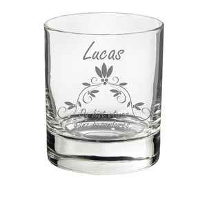 Personalisiertes Whiskyglas mit Lasergravur Du bist etwas ganz besonderes mit Namen und Schnörkel