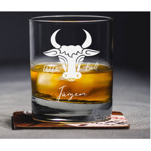 Wild Bull graviertes Glas personalisiert