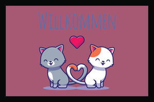 Willkommen Katzen - Fußmatte