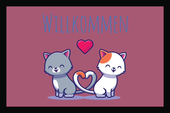 Willkommen Katzen - Fußmatte