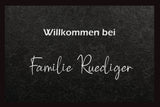Willkommen bei Familie personalisierte Fussmatte mit Gummirand 0x75cm
