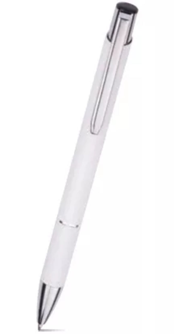Zoe ZO-20 Weiß Kugelschreiber gummiert mit Wunschgravur