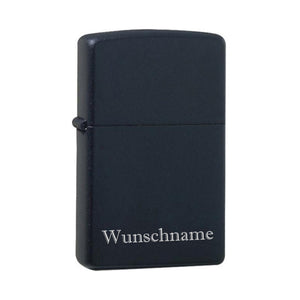 Edles original Zippo black matt mit chrome Kern graviert mit Wunschname personalisiert