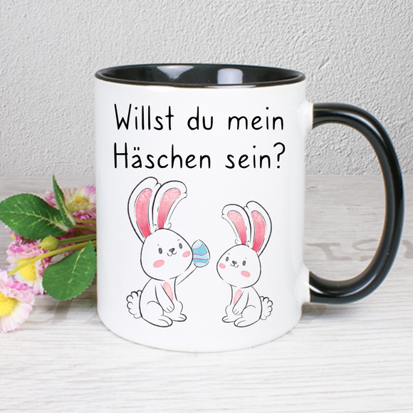 Zwei Hasen - Willst du mein Häschen sein - Tasse