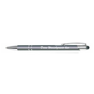 Kugelschreiber slim graphit Metall Touchpen mit Wunschgravur
