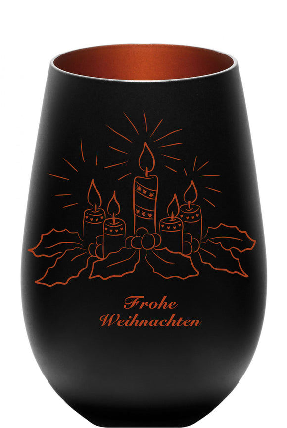 Ein schönes weihnachtliches Windlicht mit Gravur Kerzen