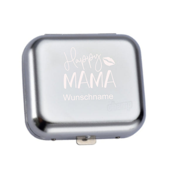 Taschenaschenbecher Happy Mama Kußmund und mit Name personalisierbar