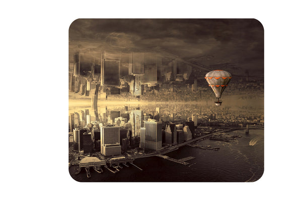 Mousepad mit tollem Fotomotiv Fantasy Stadt Heissluftballon