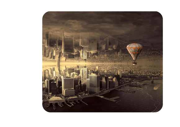 Mousepad mit tollem Fotomotiv Fantasy Stadt Heissluftballon
