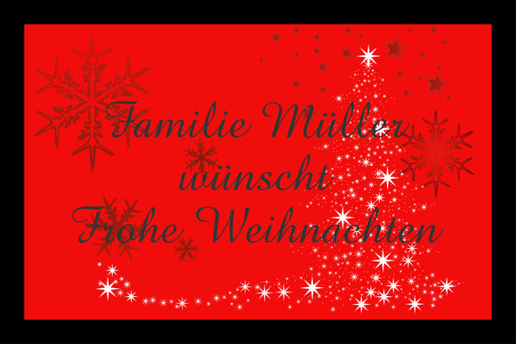 Frohe Weihnachten Sternenbaum - personalisierte Fussmatte