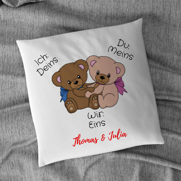 Bären wir Eins 40x40cm Kissen mit Füllung personalisiert