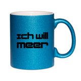 Meer Glitzer Glitter Tasse blau personalisierbar