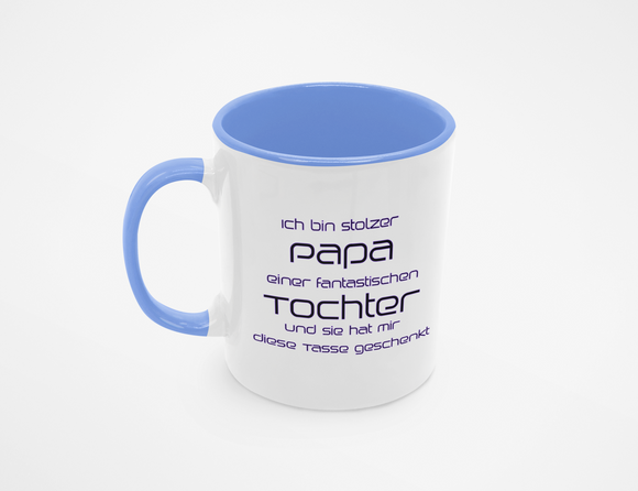 Stolzer Papa Tochter - Tasse in versch. Farben