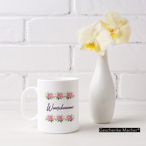 Tasse Blumen mit Name