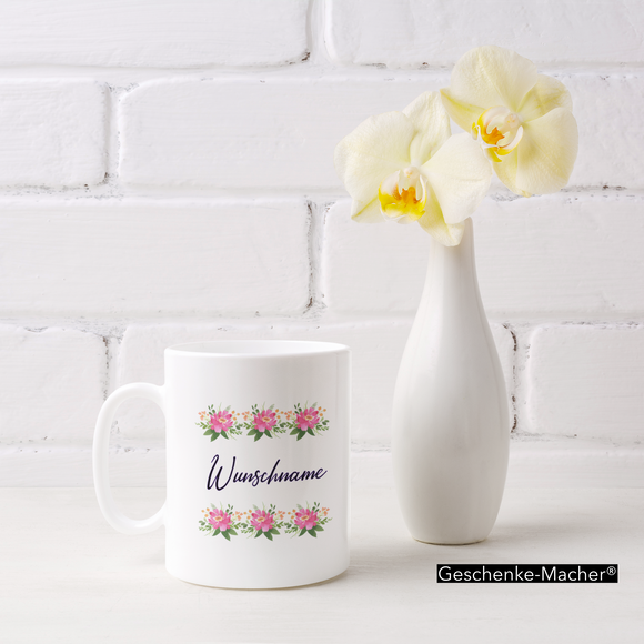 Tasse Blumen mit Name