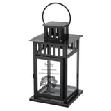 Laterne schwarz mit weißer Gravur - Deine Schritte sind verstummt