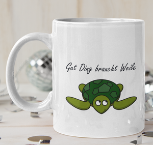 Gut Ding braucht Weile - Schildkröte Tasse