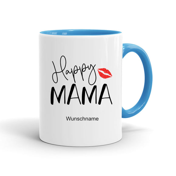 Happy Mama - personalisierte Tasse in verschiedenen Farben zur Auswahl