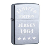 Limited Edition Name und Jahrgang Zippo chrome gebürstet mit Gravur