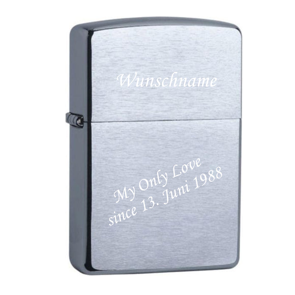 My Only Love since Chrome Brushed Original Zippo graviert