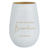Du bist etwas ganz Besonderes personalisierbar  - Windlicht Glas weiss-silber mit Gravur