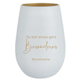 Du bist etwas ganz Besonderes personalisierbar  - Windlicht Glas weiss-silber mit Gravur