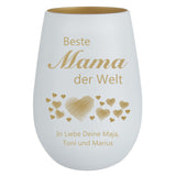 Beste Mama der Welt  - Trinkglas Windlicht mit Gravur personalisierbar